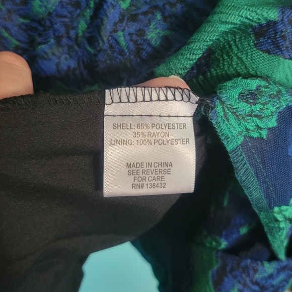 Modcloth Green And Blue Floral Brocade Dress - Picture 5 of 5